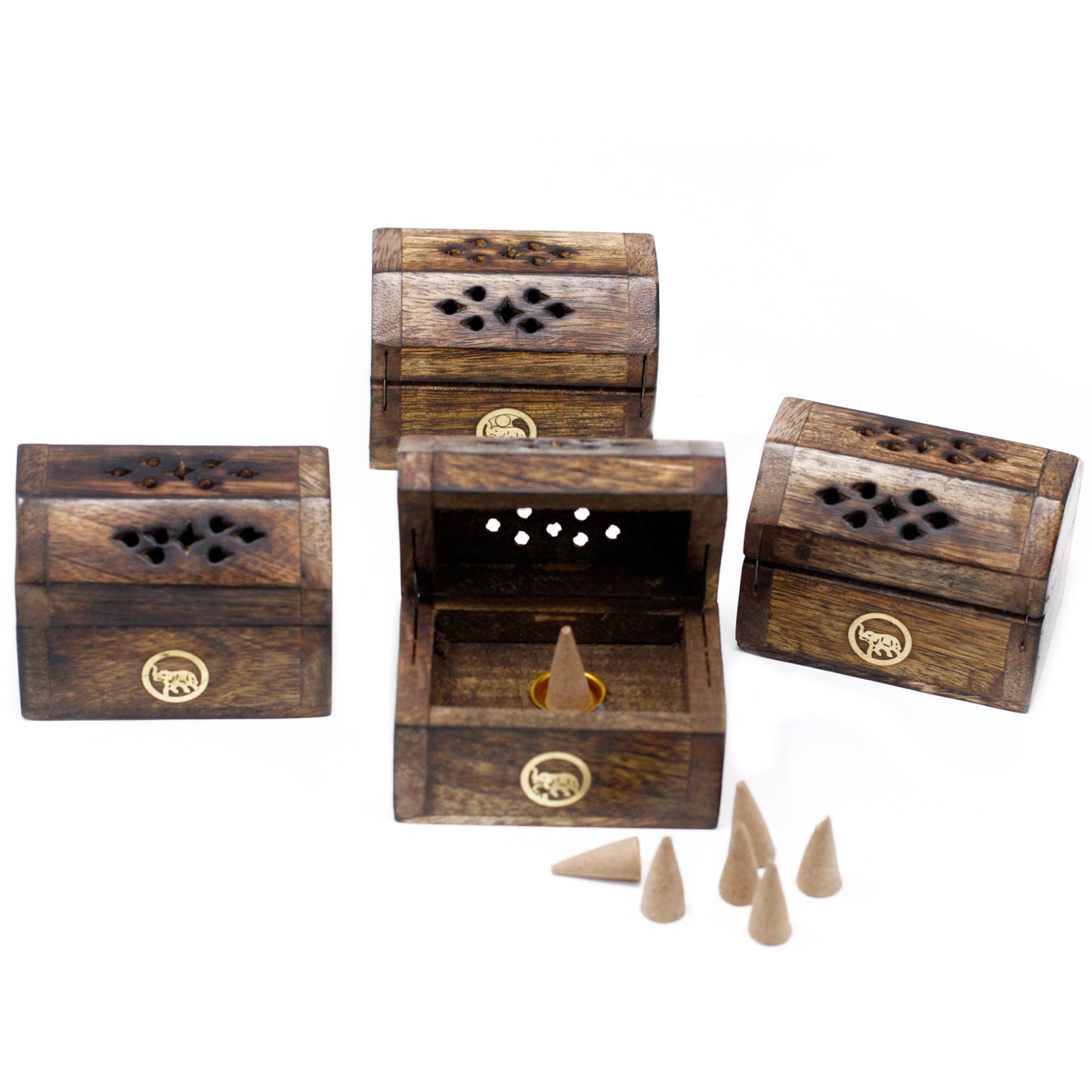 Mini Incense Cone Smoke Box - Mango Wood