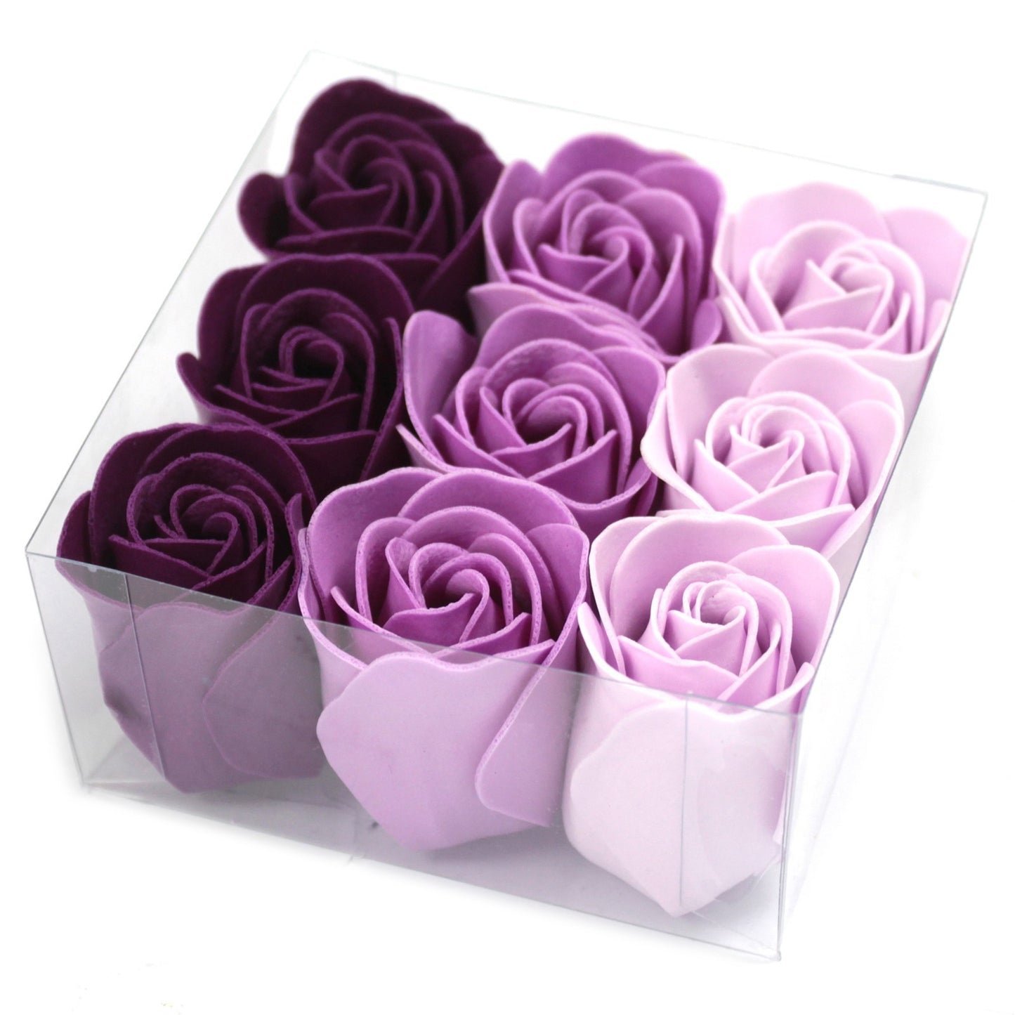 Set of 9 Jabón flowers - lavender roses