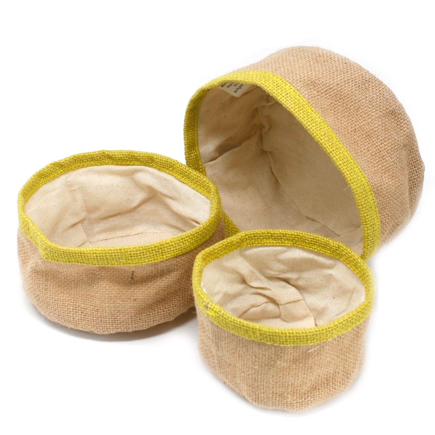 Set of 3 natural yute baskets - Oliva