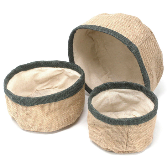 Lot de 3 paniers en jute naturelle - Carbón