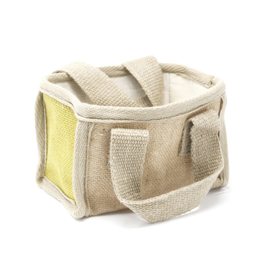 Small yute basket - 16x10x12cm - Amarillo