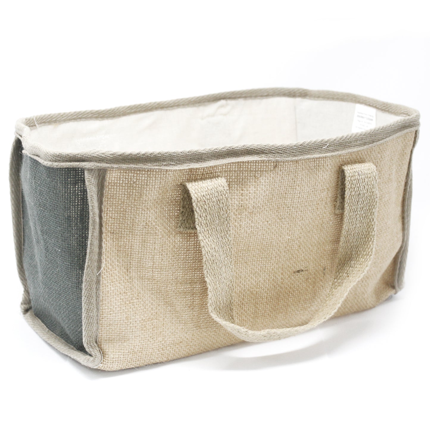 Grand panier en jute - 33x18x20cm - Gris