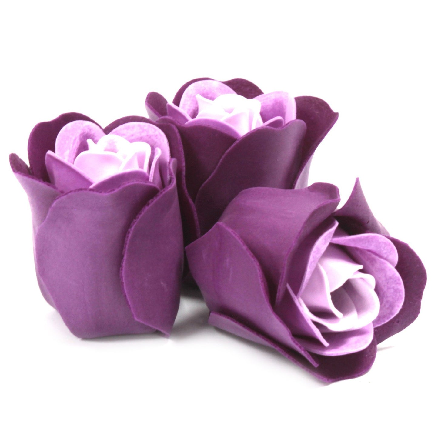 Set of 3 Jabón caja corazón flowers - lavender roses