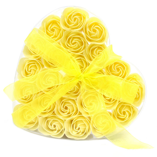 Lot de 24 fleurs Jabón - roses jaunes