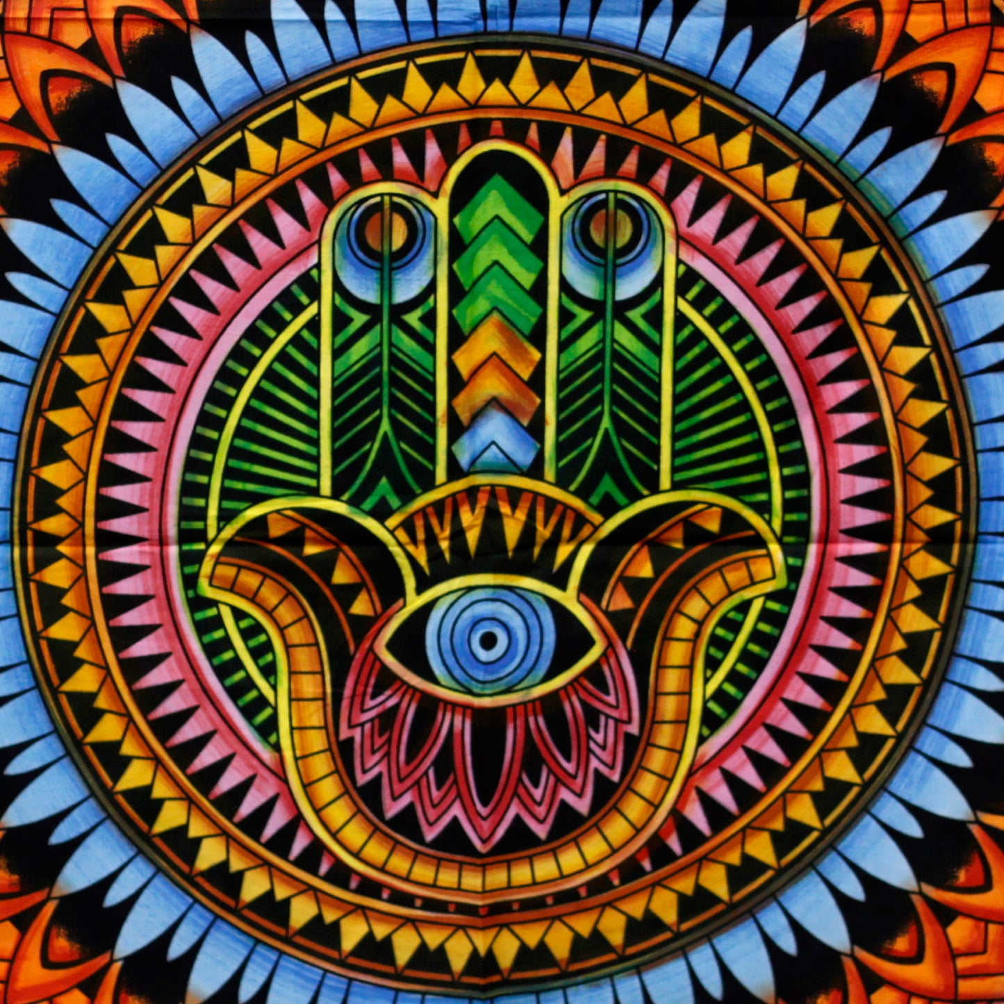 Cotton Wall Art - Hamsa