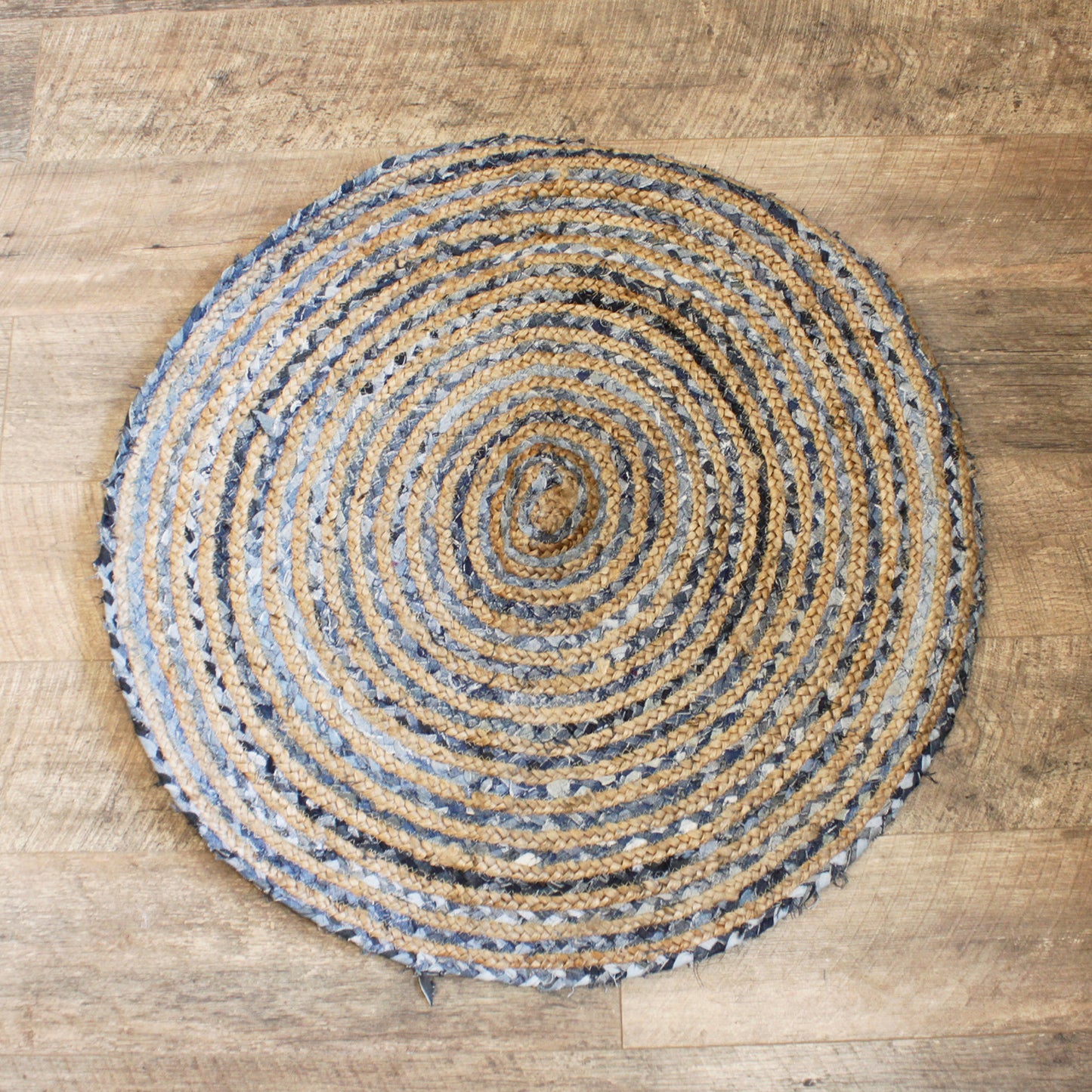 Round Yute Carpet and Mezclilla Recycling - 90 cm