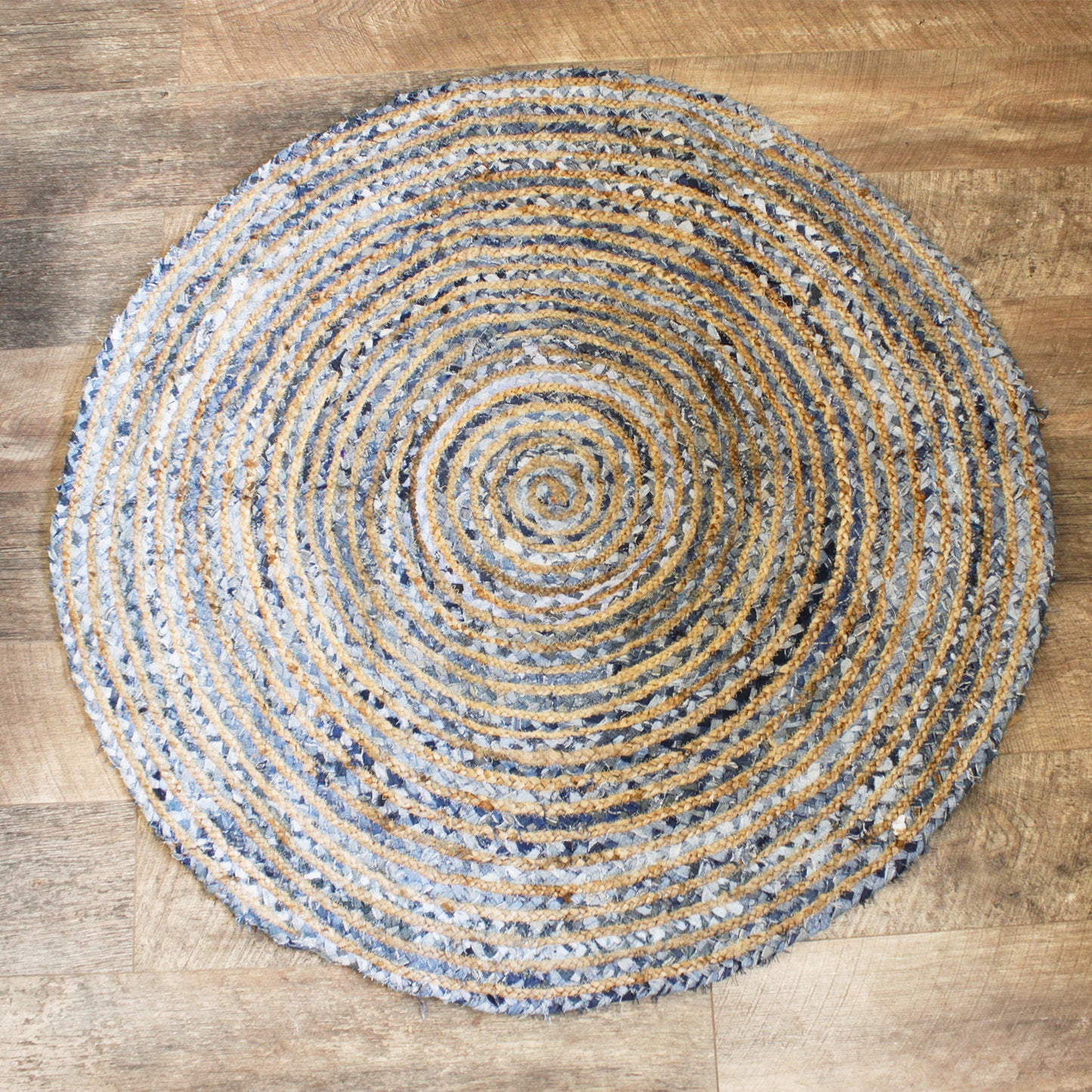 Round Yute Carpet and Mezclilla Recycling - 120 cm