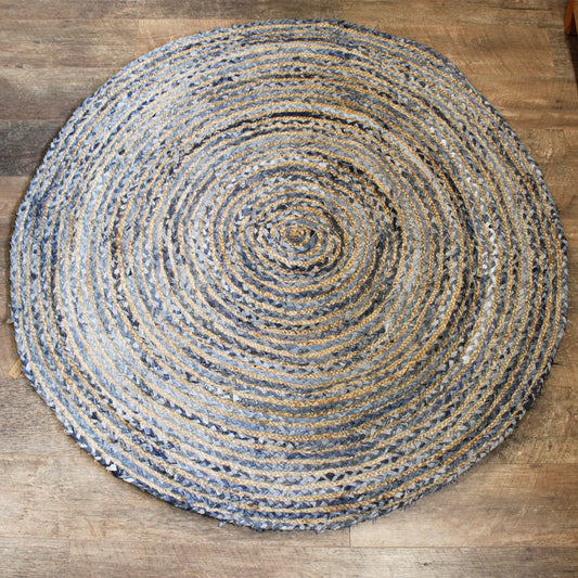 Round Yute Carpet and Mezclilla Recycling - 150 cm