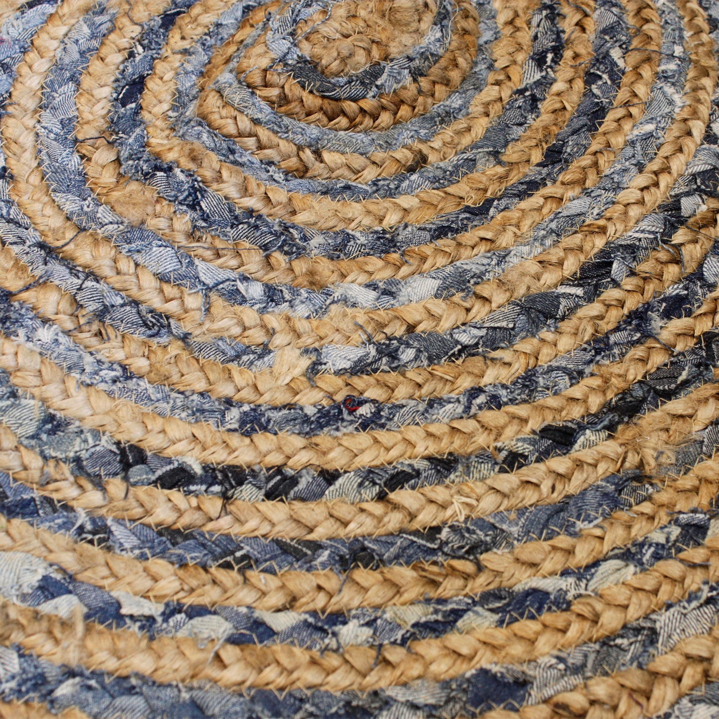 Round Yute Carpet and Mezclilla Recycling - 90 cm