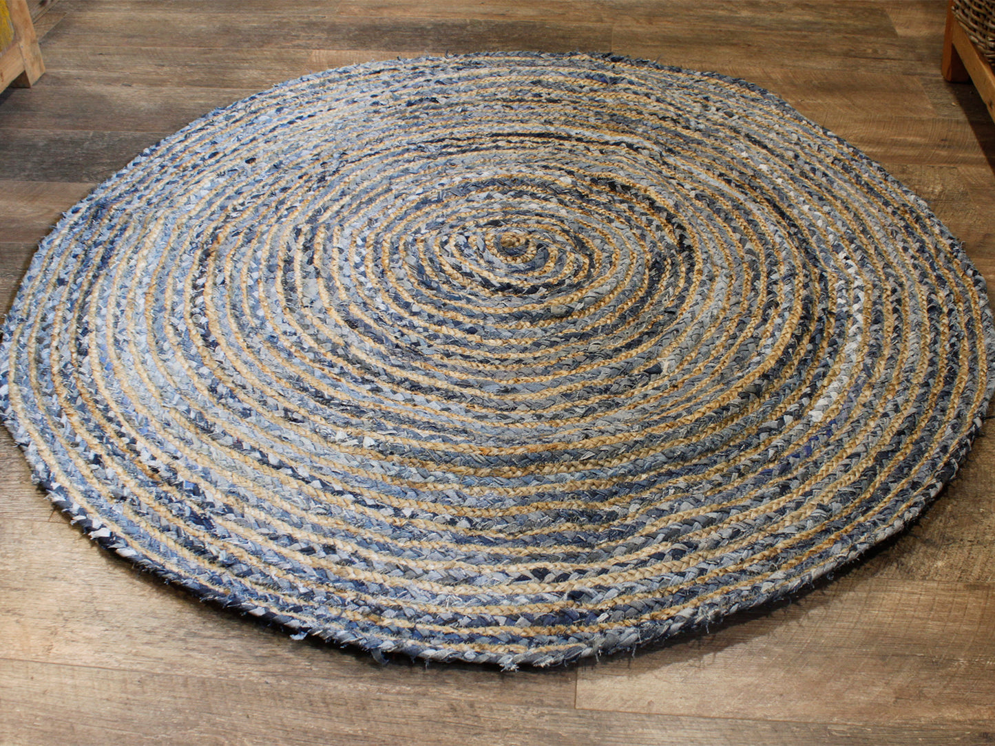 Tapis Rond de Yute et Mezclilla Recyclage - 150 cm