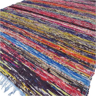 Luxury rag rug 153 x 90 cm - Blue