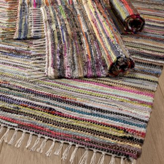 Ultra luxurious rag rug 156 x 90 cm - natural