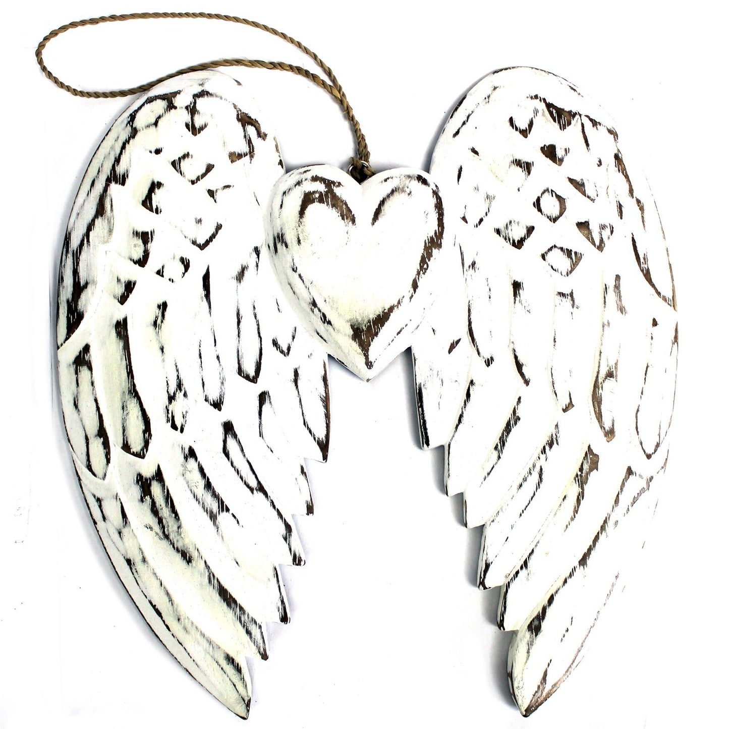 Double angel handle with hand and heart - 24cm