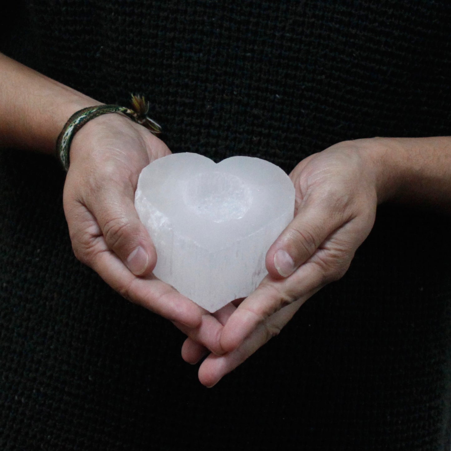 Heart Selenite Candlestick