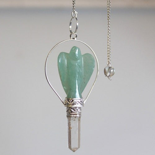 Pendule ange aventurine verte