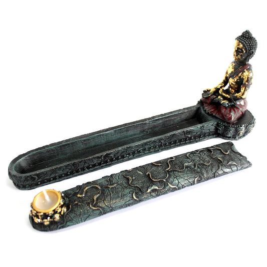 Antique Buddha - Incense burner and box