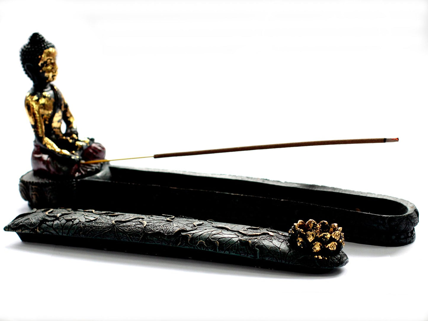 Antique Buddha - Incense burner and box