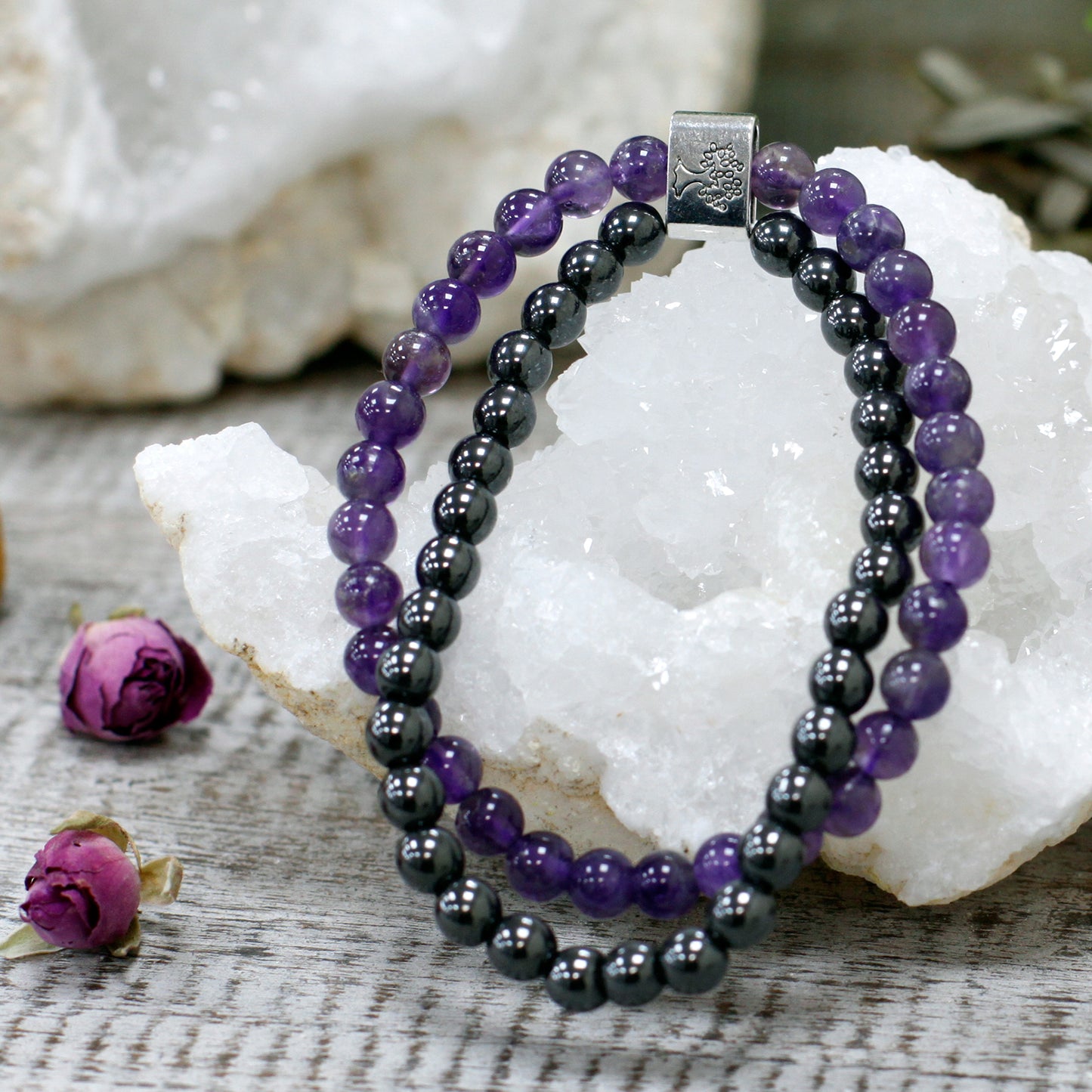 Magnetic Precious Stone Bracelet - Amatista