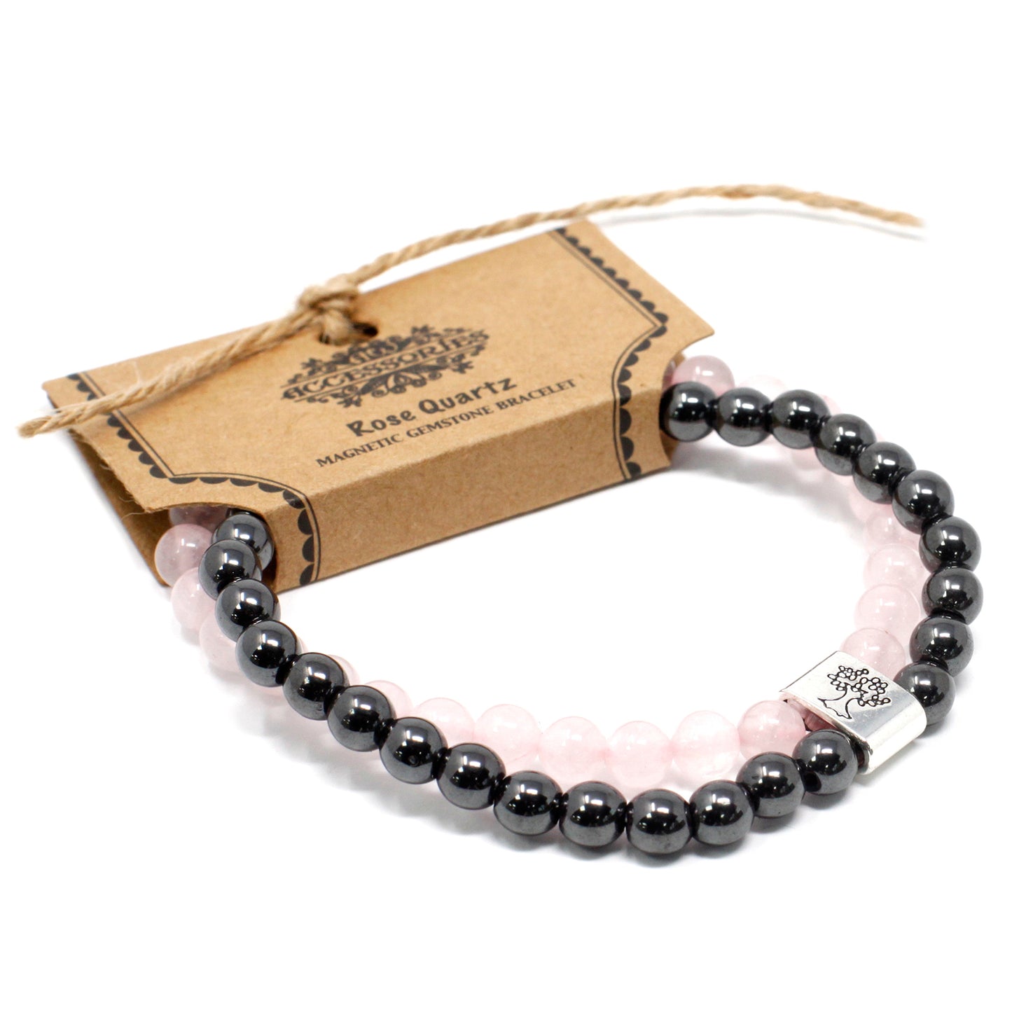 Magnetic Precious Stone Bracelet - Pink Quartz