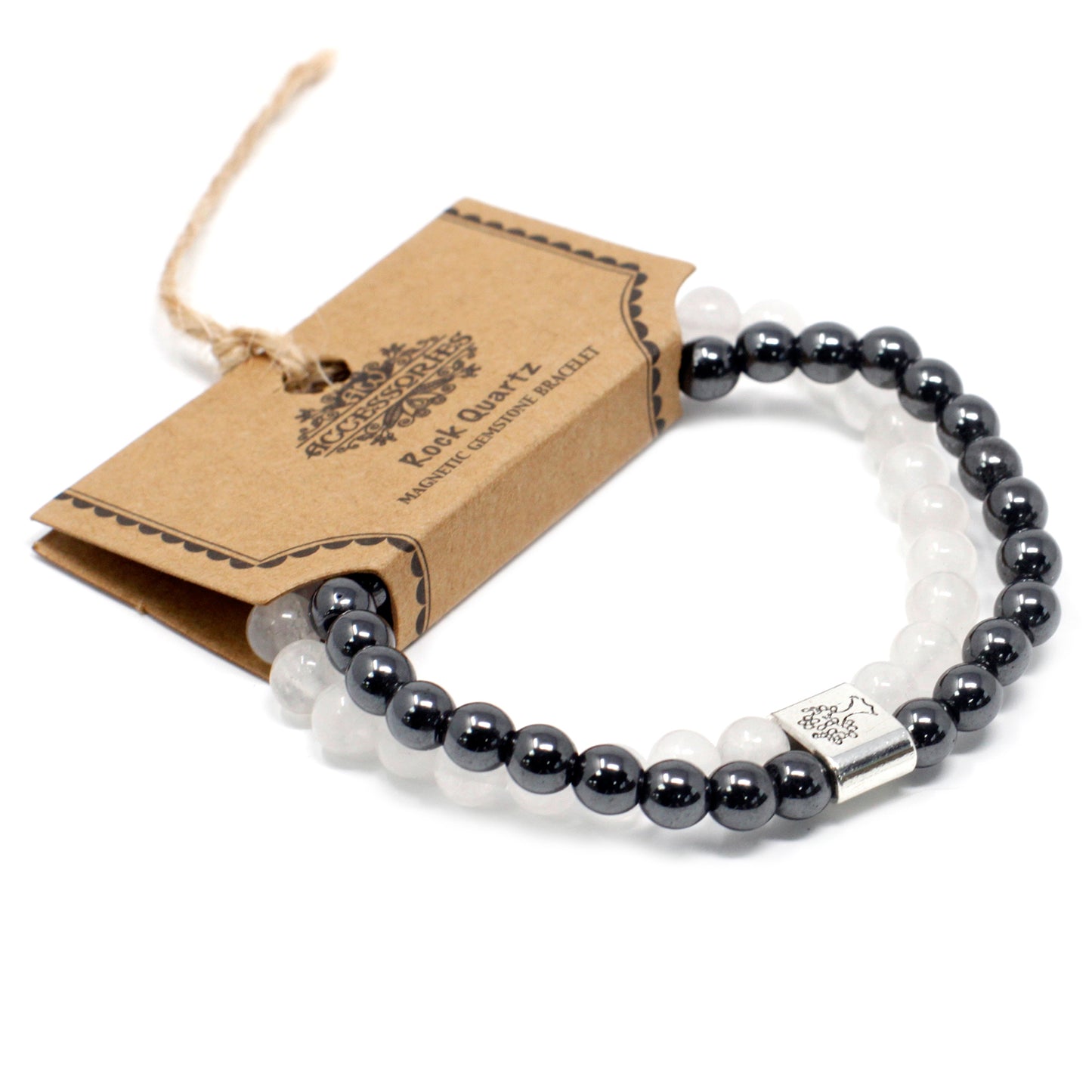 Magnetic Precious Stone Bracelet - White Cuarzo