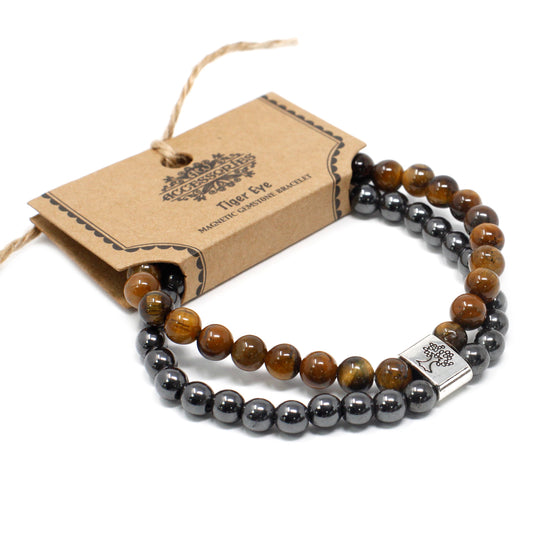 Magnetic Precious Stone Bracelet - Tiger Eye