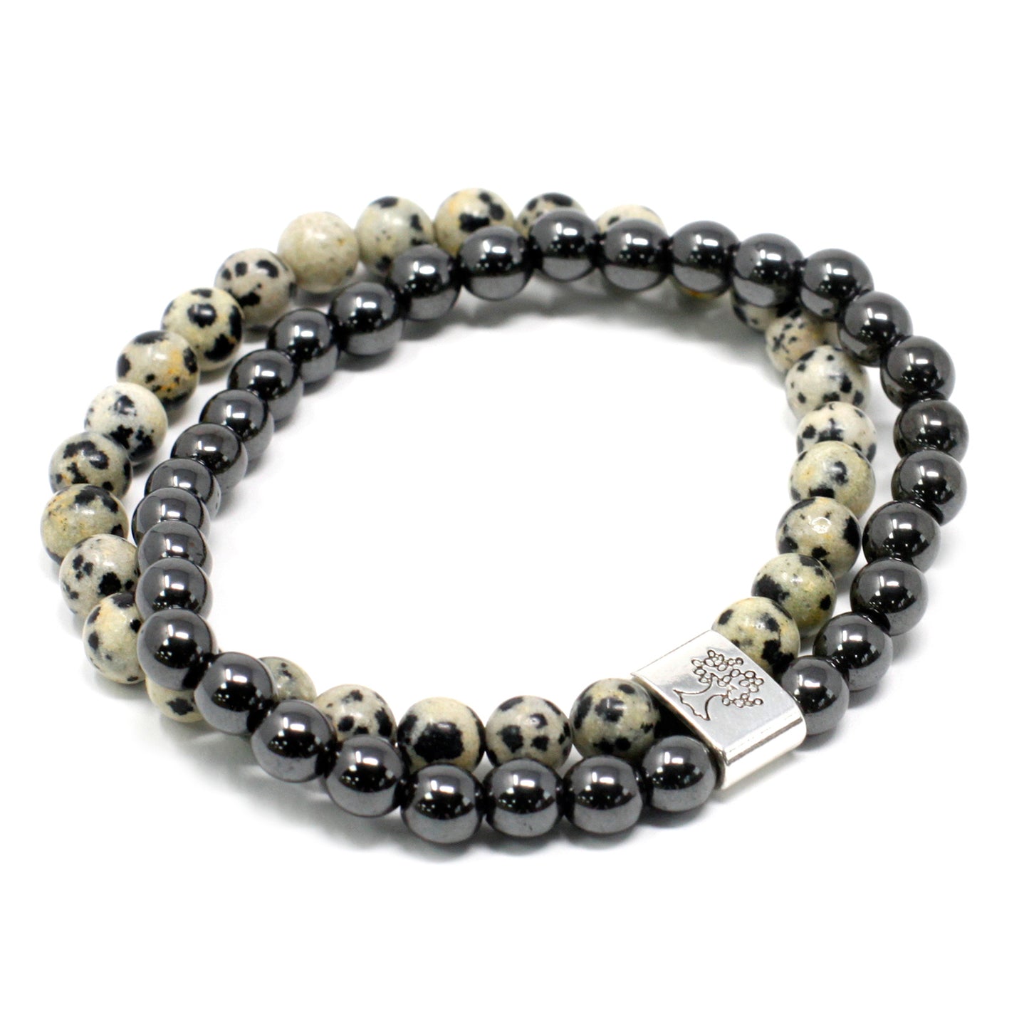 Magnetic Precious Stone Bracelet - Dalmatian Jasper