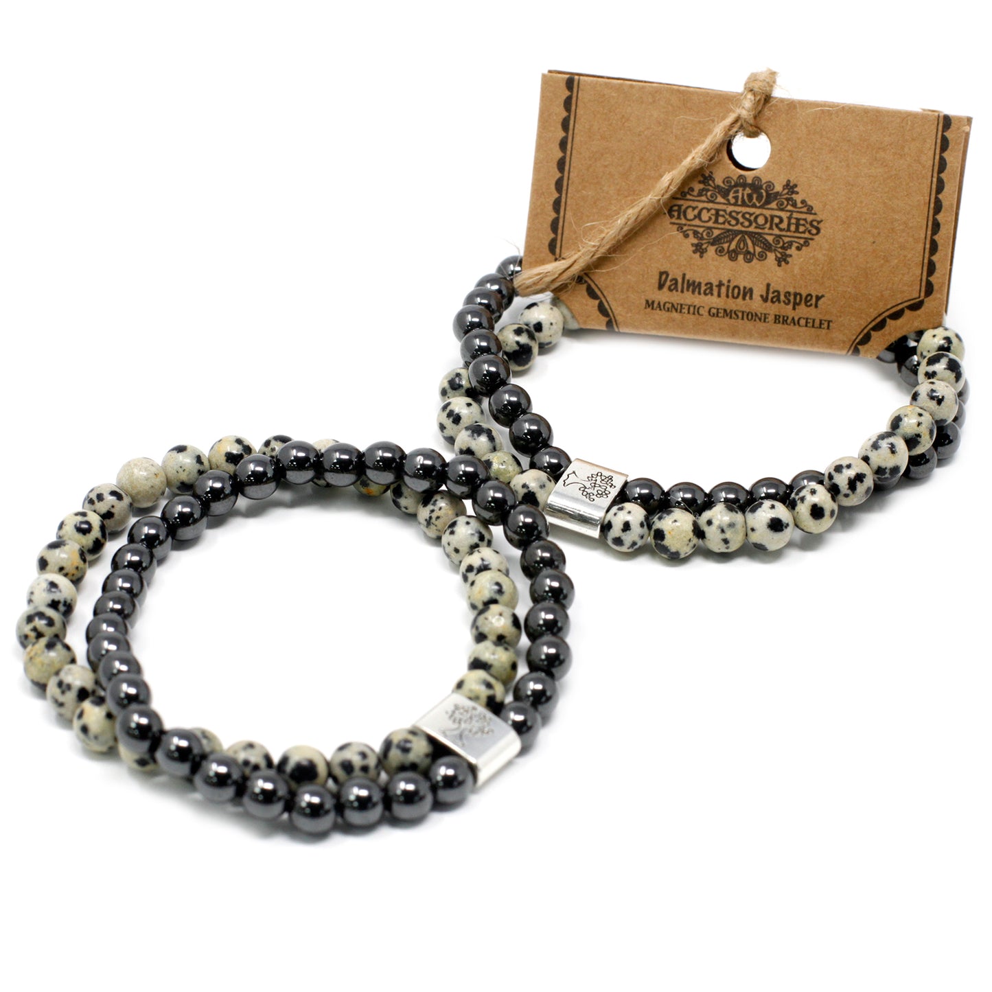 Magnetic Precious Stone Bracelet - Dalmatian Jasper