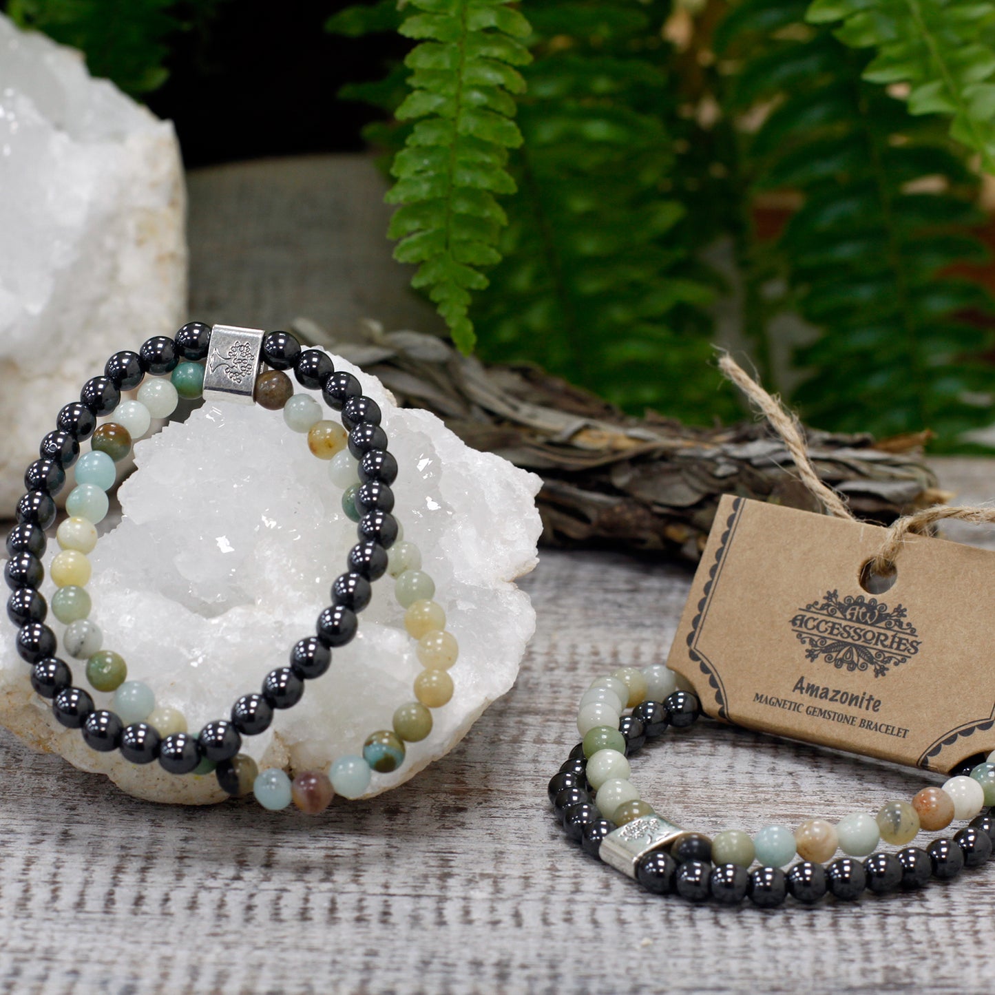 Magnetic Precious Stone Bracelet - Amazonite