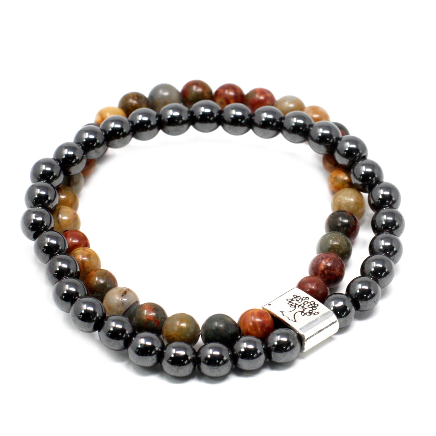 Magnetic Precious Stone Bracelet - Picasso Jasper