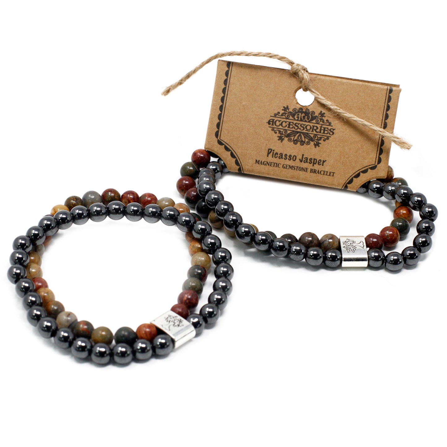 Magnetic Precious Stone Bracelet - Picasso Jasper