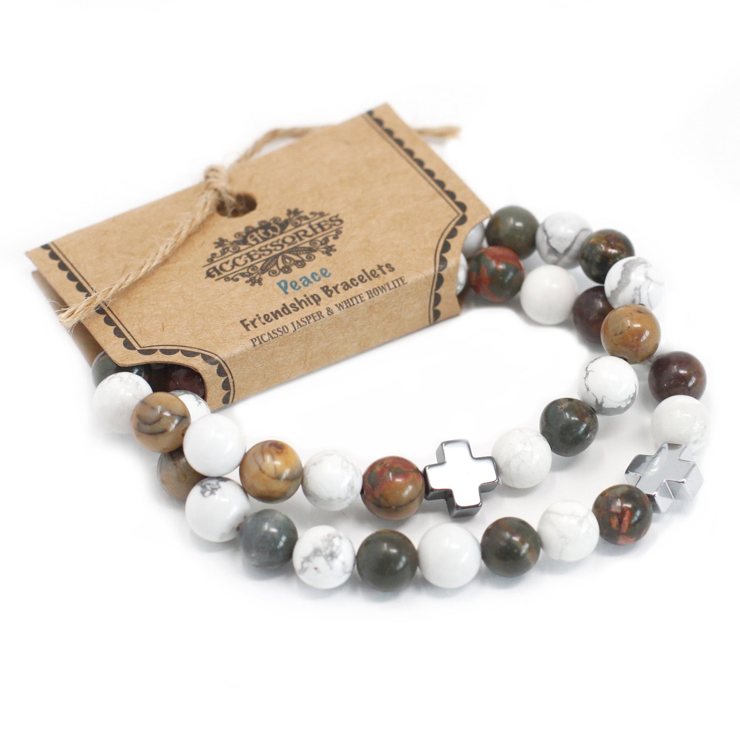 2 Bracelet with Precious Stones-Peace