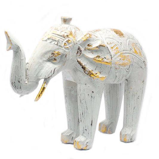 Elephant Tallado en Madera - Oro Blanco