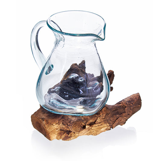 Verre coulé sur bois - Pot à eau