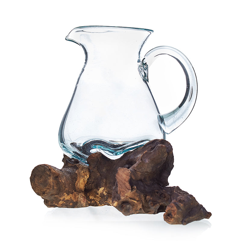 Verre coulé sur bois - Pot à eau