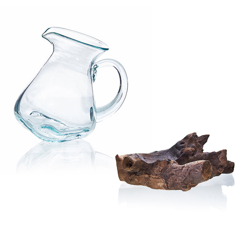 Verre coulé sur bois - Pot à eau