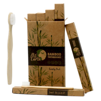 Boxes of 4 Bamboo Cepillos-Blanco-2 Adults 2Niños