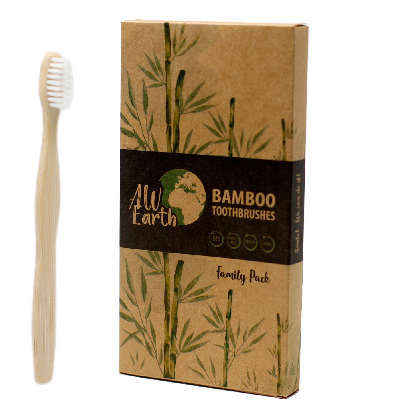 Boxes of 4 Bamboo Cepillos-Blanco-2 Adults 2Niños