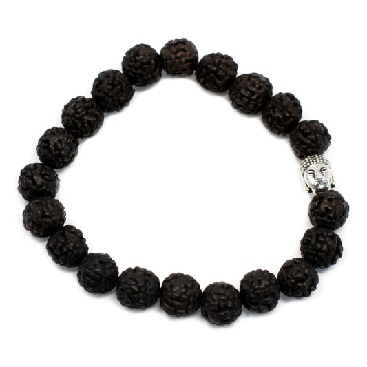 Rudraksha Buddha Bracelet Japa Mala - Oscuro