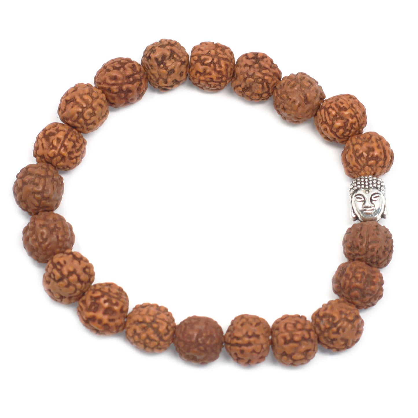 Bracelet Bouddha Rudraksha Japa Mala - Marron