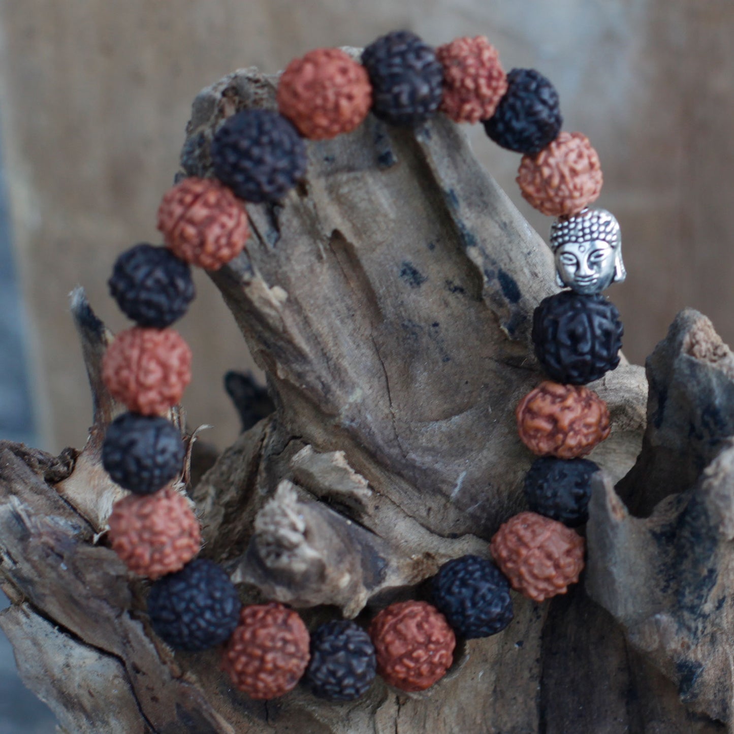 Rudraksha Japa Mala Buddha Bracelet - Mix