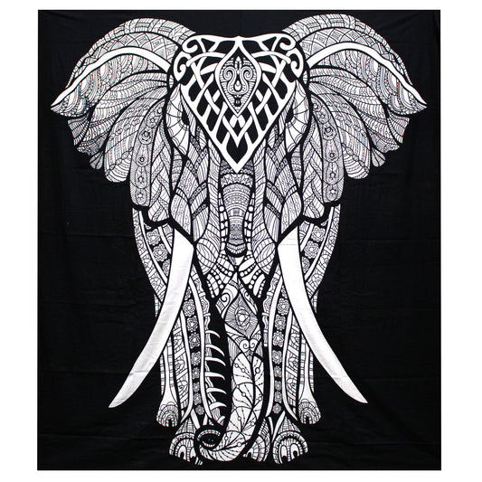 B&amp;N Double Cotton Quilt + Tapiz - Elephant