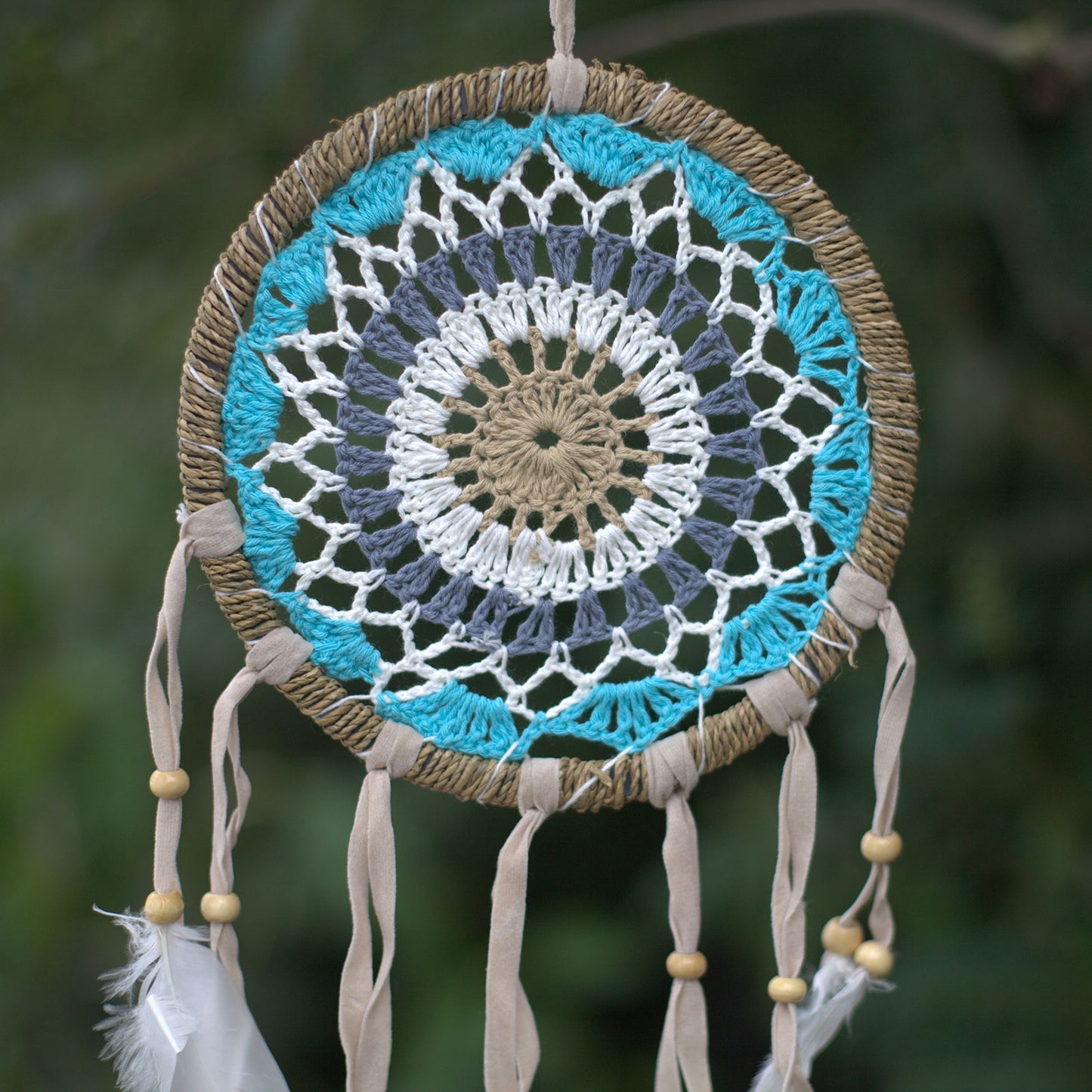 Atrapasueños-Macramé Bleu 16cm (Couleurs Assorties)