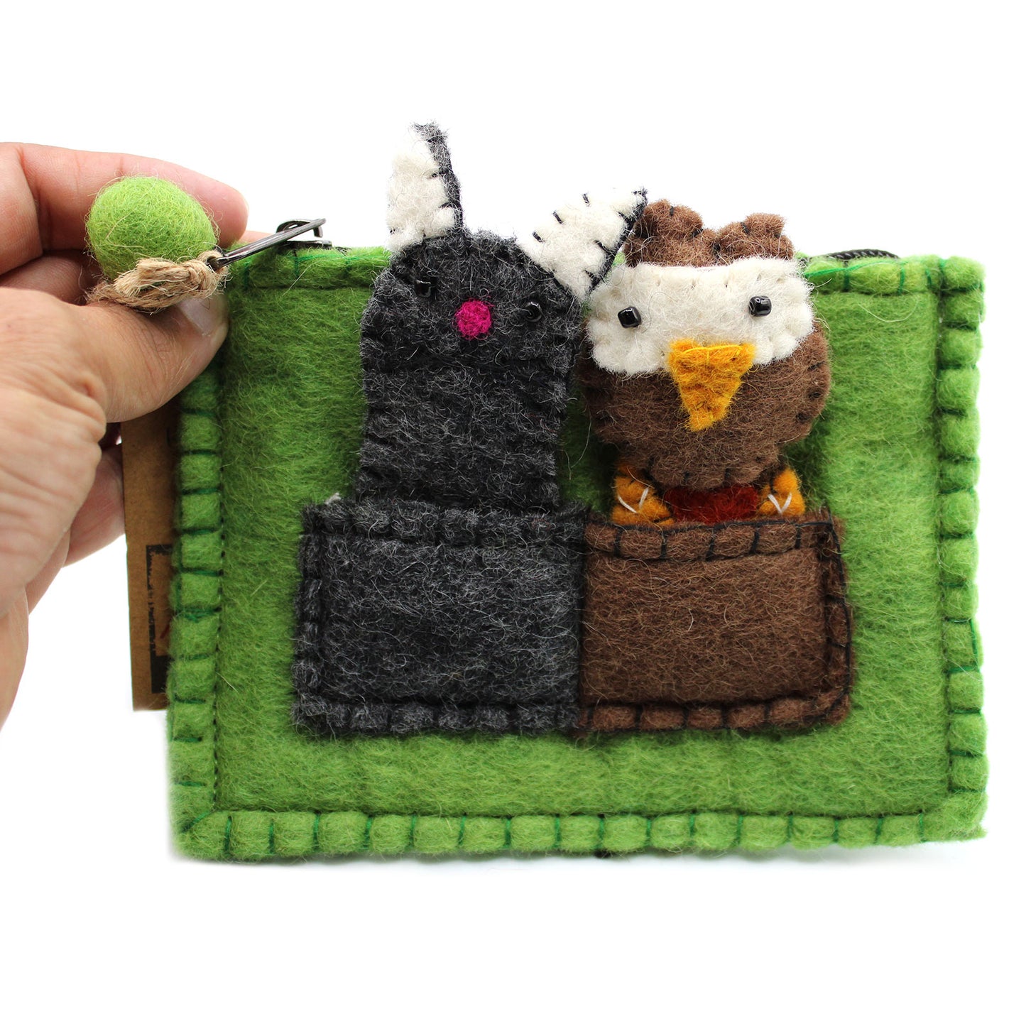 Bag with Finger Puppets - Búho y Gatito