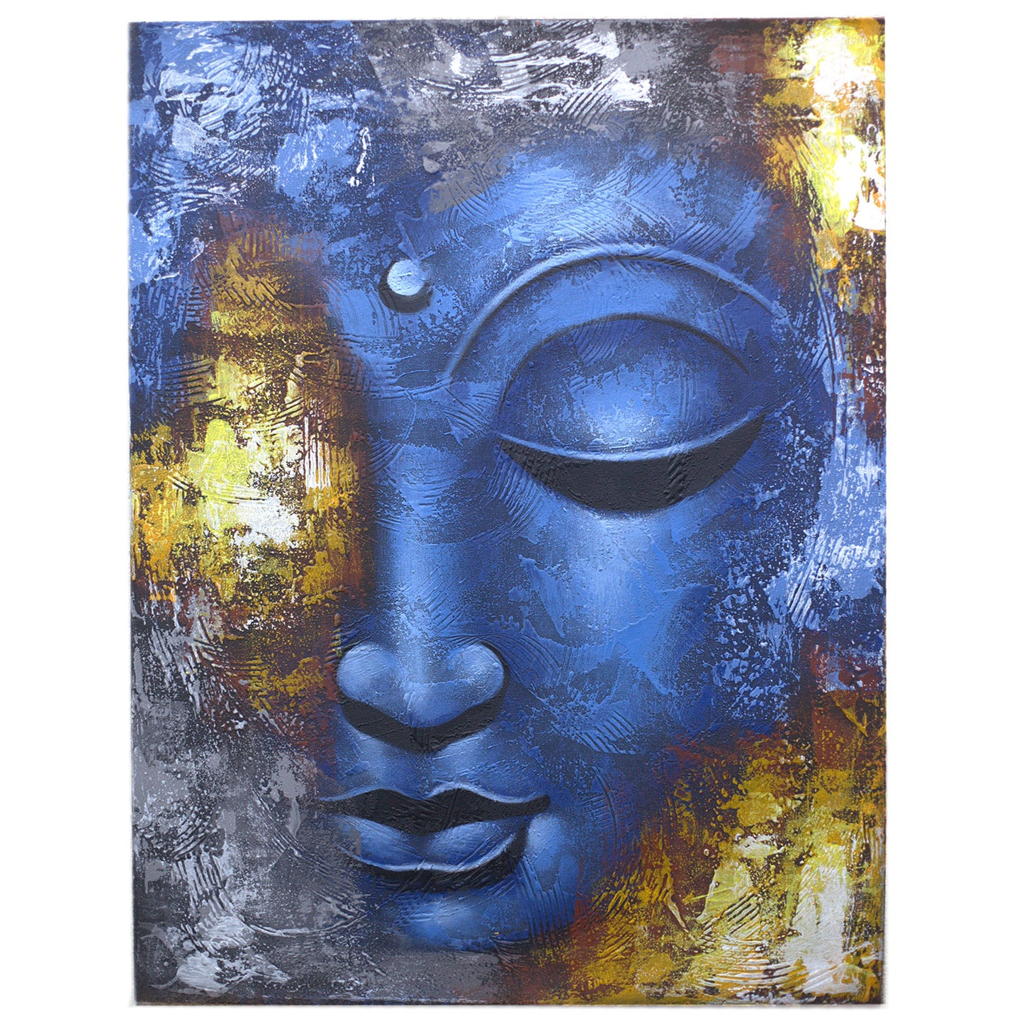 Cadre Bouddha - Visage Bleu Abstrait