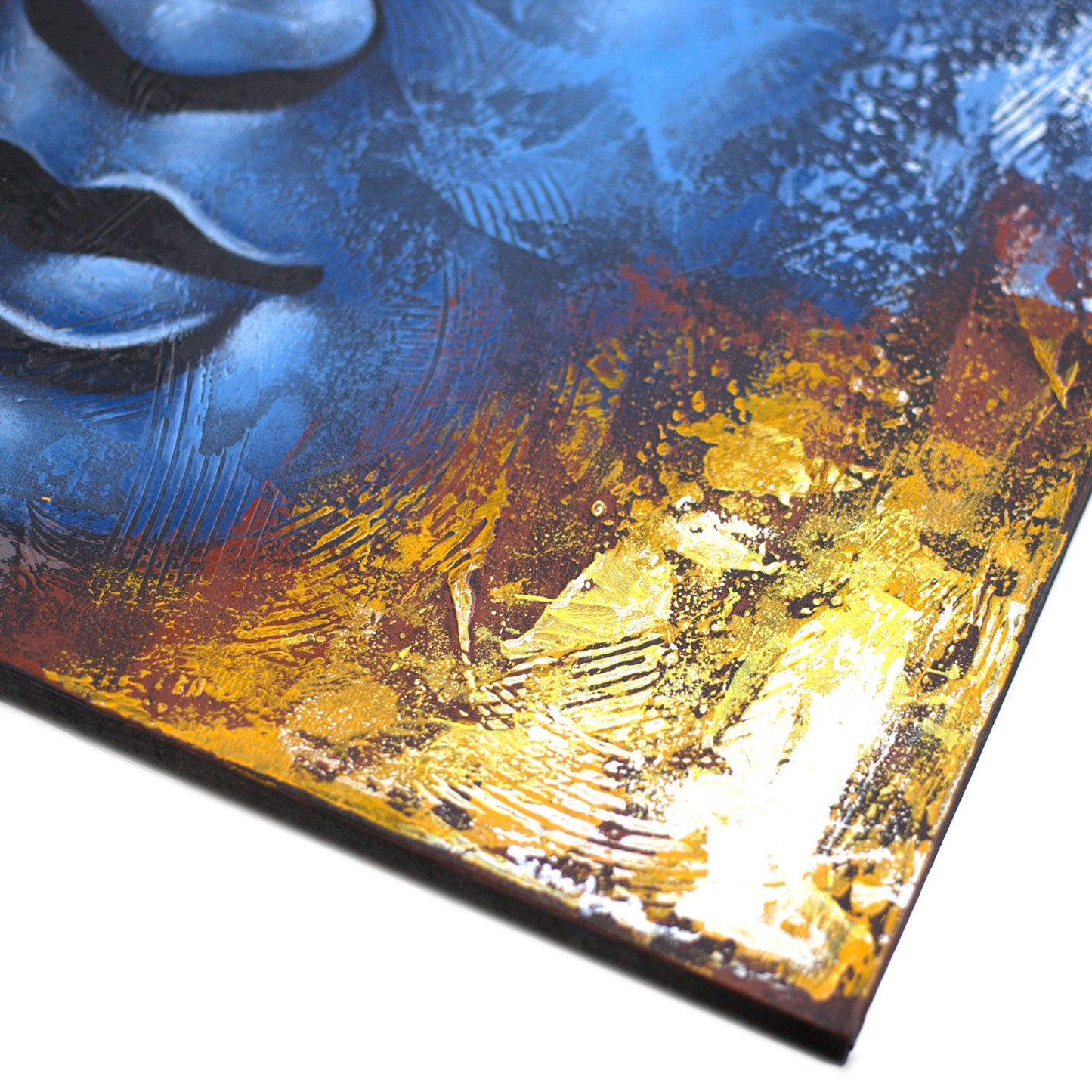 Buddha Frame - Abstract Blue Face