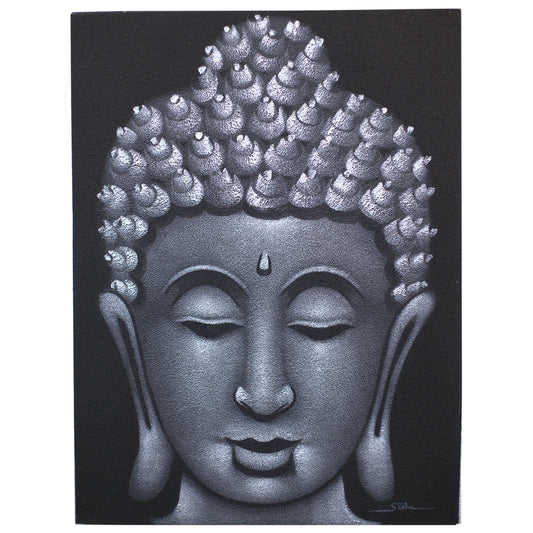 Buddha Picture - Finished in Gris and Arena