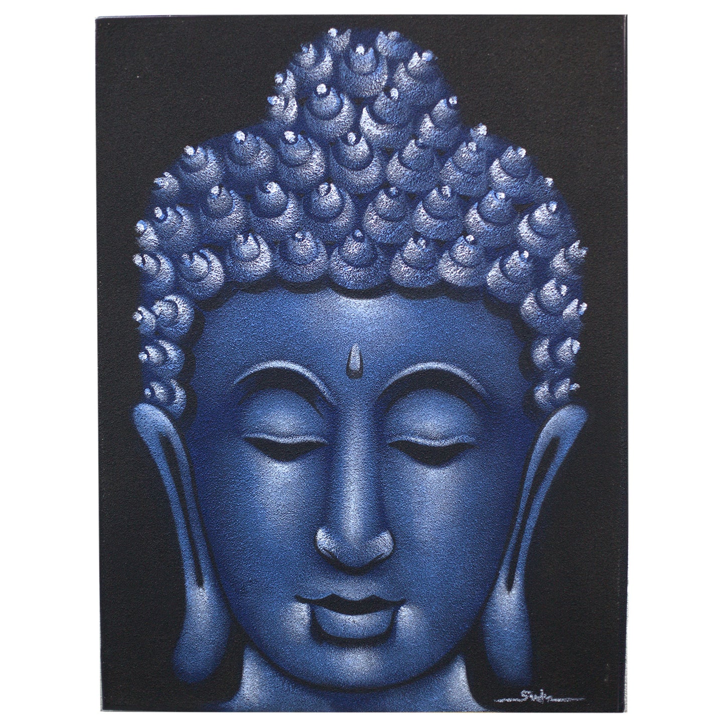 Image de Bouddha - Fini en arène et bleu