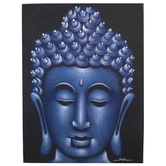 Buddha Picture - Finished in Arena and Blue