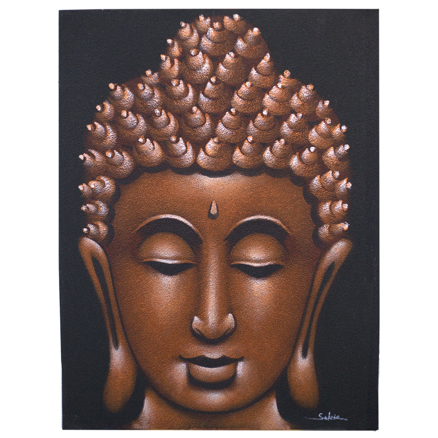 Buddha Picture - Finished in Copper and Arena