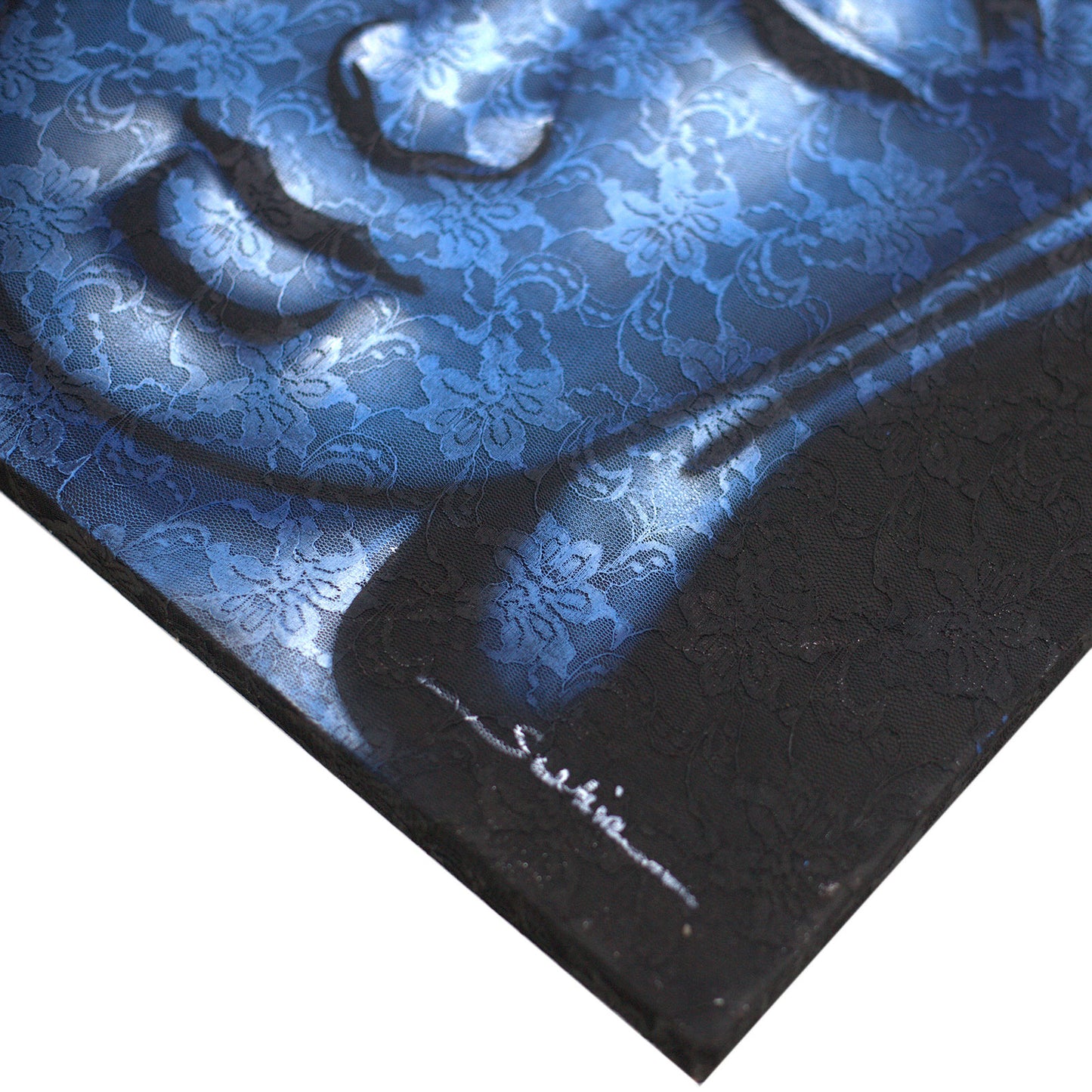 Buddha Frame - Brocade Detail in Blue